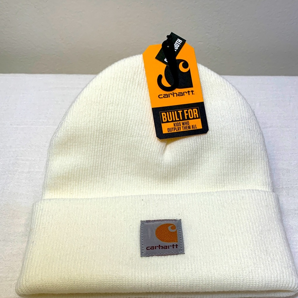 CARHARTT Winter Knit Hat, Kids OS, White, NWT